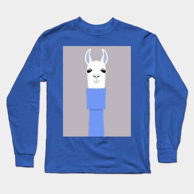 LLAMA IN INDIGO Long Sleeve T-Shirt by JeanGregoryEvans1